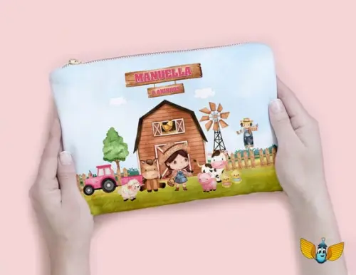 Necessaire Fazendinha Aquarela - Maninas e Meninos