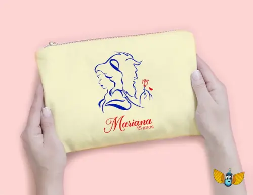 Lançamento - Necessaire Bela e a Fera 15 Anos Amarela