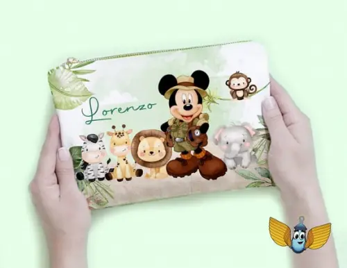 Necessaire Mickey Safari Aquarela