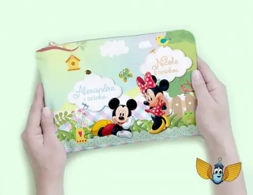 Necessaire Mickey e Minnie Jardim