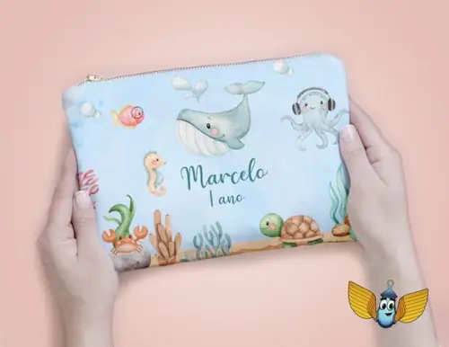 Necessaire Fundo do Mar Aquarela
