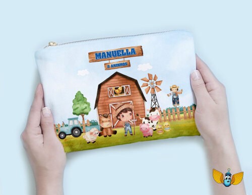 Necessaire Personalizada Fazendinha Aquarela | Lembrancinha Festa
