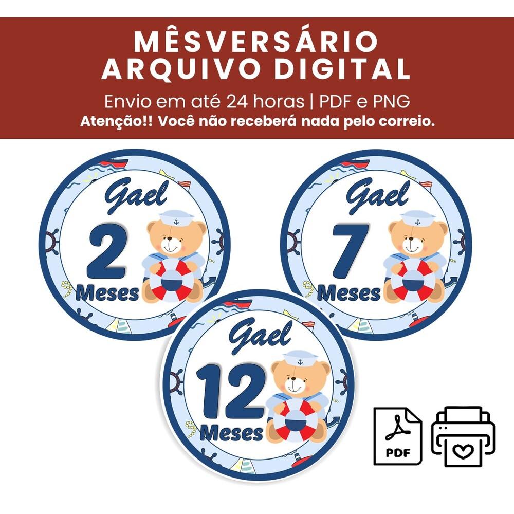 Arquivo Digital Mêsversário Ursinho Marinheiro