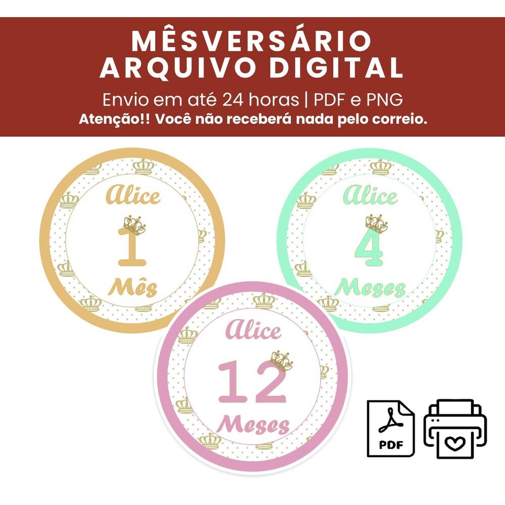 Arquivo Digital Mêsversário Princesa Cores