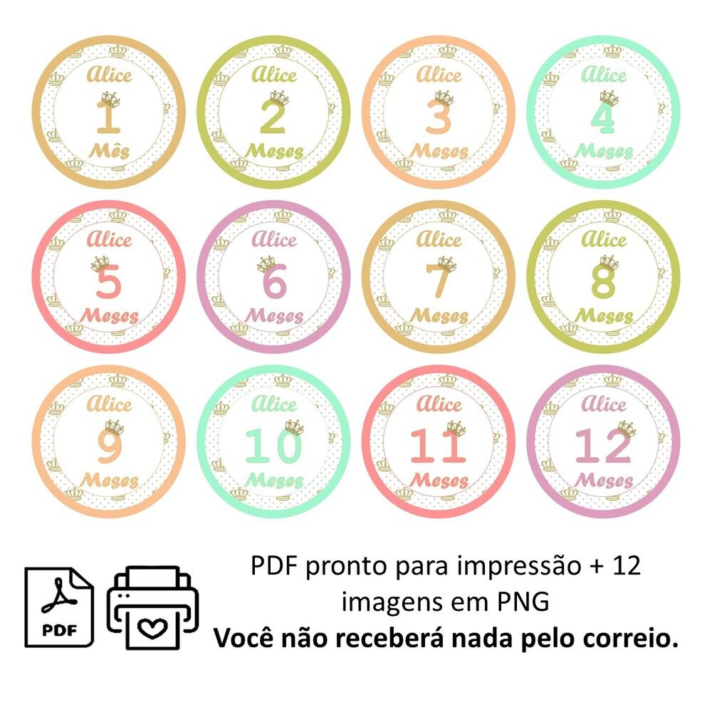 Arquivo Digital Mêsversário Princesa Cores