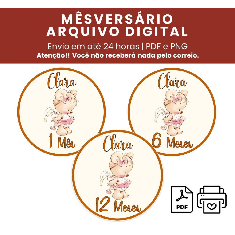 Arquivo Digital Mêsversário Ursinha Fofa
