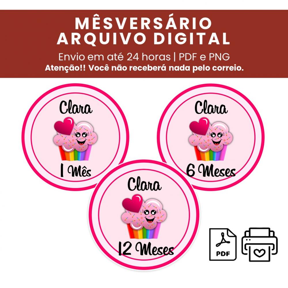 Arquivo Digital Mêsversário Cupcake