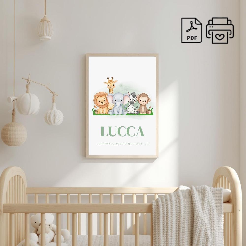 Quadro Significado do Nome Lucca Safari - Arquivo Digital