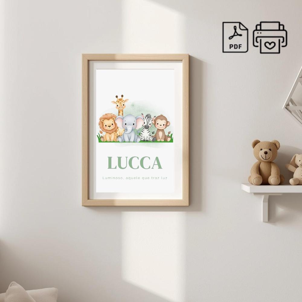 Quadro Significado do Nome Lucca Safari - Arquivo Digital