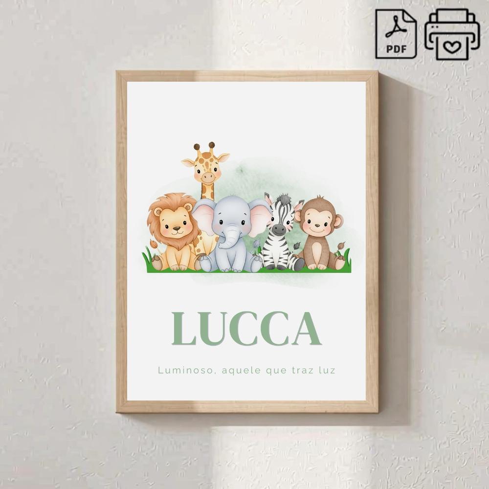 Quadro Significado do Nome Lucca Safari - Arquivo Digital