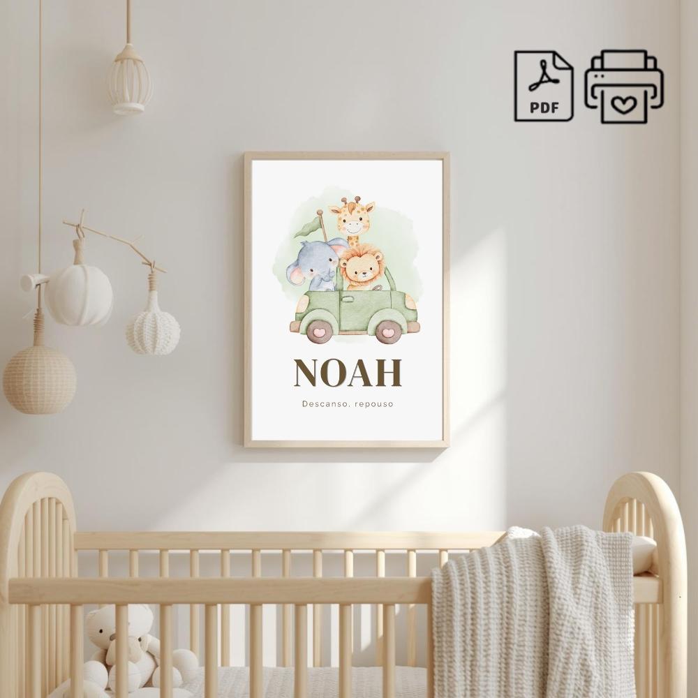 Quadro Significado do Nome Noah Safari - Arquivo Digital