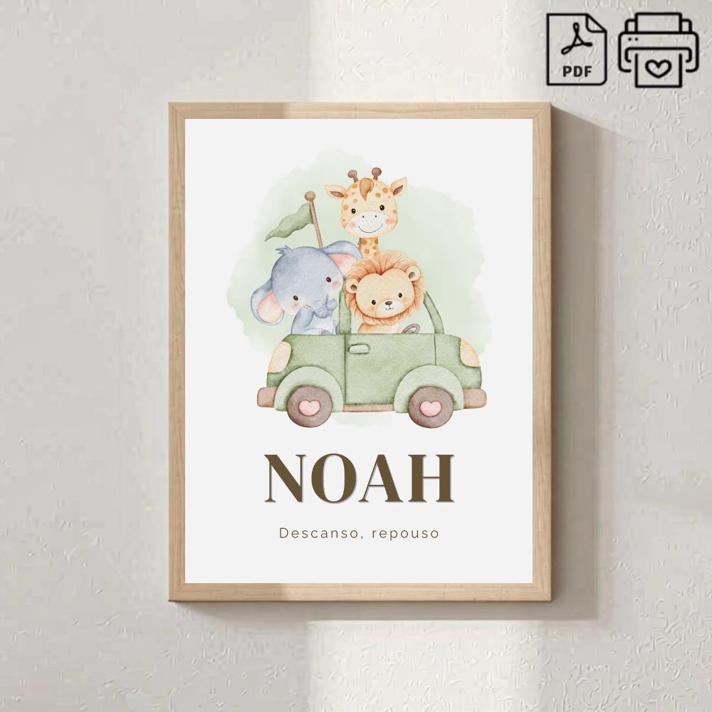 Quadro Significado do Nome Noah Safari - Arquivo Digital