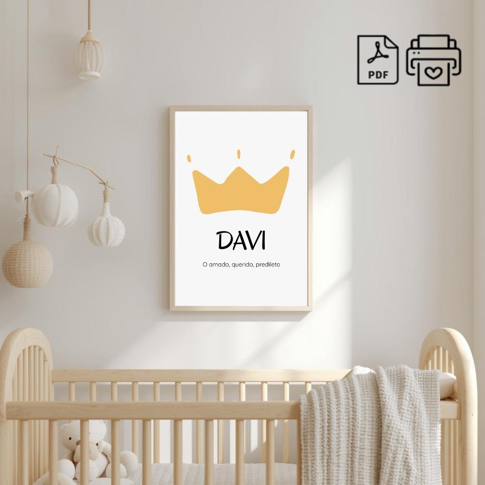 Quadro Significado do Nome Davi Coroa - Arquivo Digital