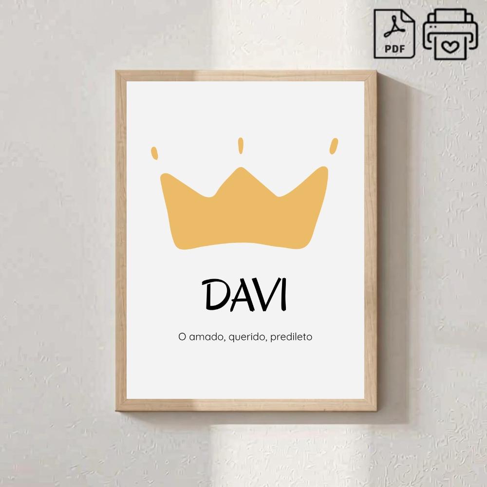 Quadro Significado do Nome Davi Coroa - Arquivo Digital