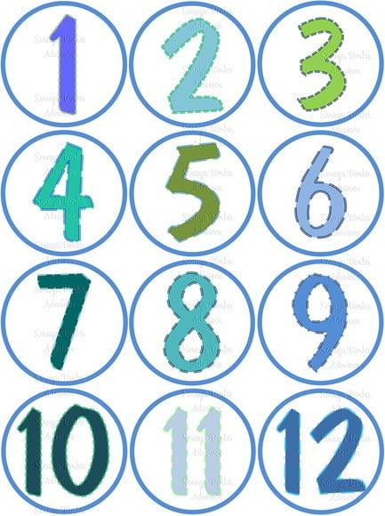 Adesivo Mêsversário Numeros Coloridos