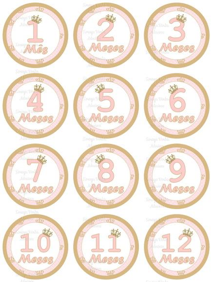 Kit de Adesivo Mêsversário Coroa Princesa