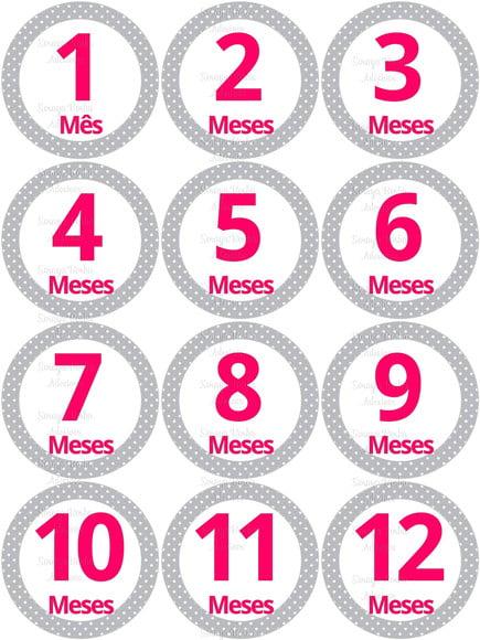 Kit de Adesivo Mesversario Menina Poá
