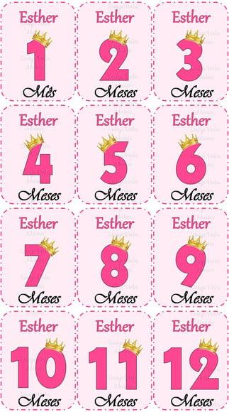 Kit de Adesivo Mêsversário Princesa Nomes