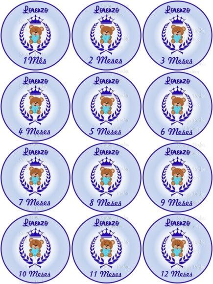 Kit de Adesivo Mêsversário Ursinho