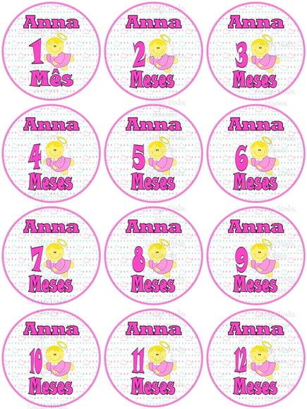 Kit Adesivo Mesversario Anjo Rosa