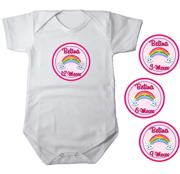 Kit de Adesivo Mêsversário Arco-íris