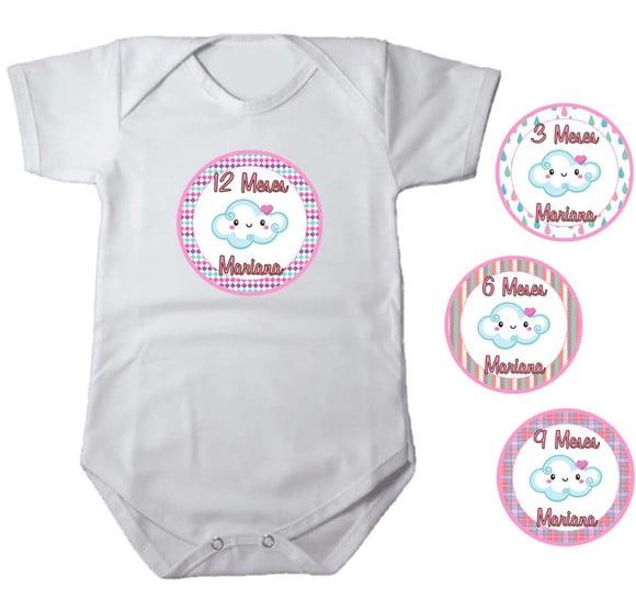 Kit de Adesivo Mêsversário Chuva de Benção Menina