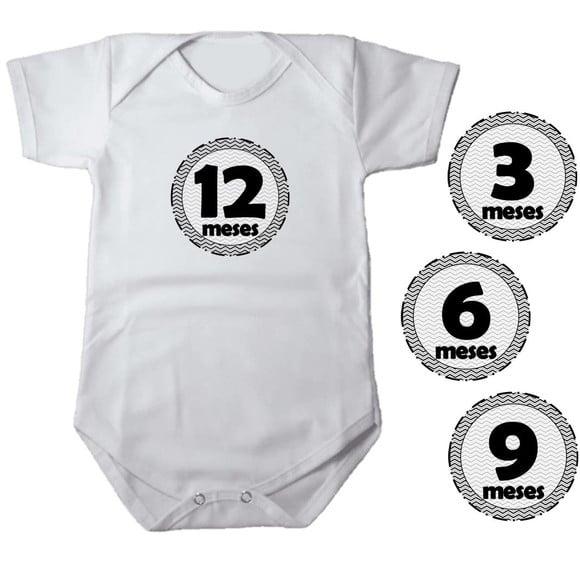 Kit de Adesivo Mesversario Cinza e Preto