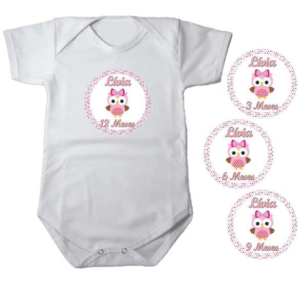 Kit de Adesivo Mêsversario Corujinha