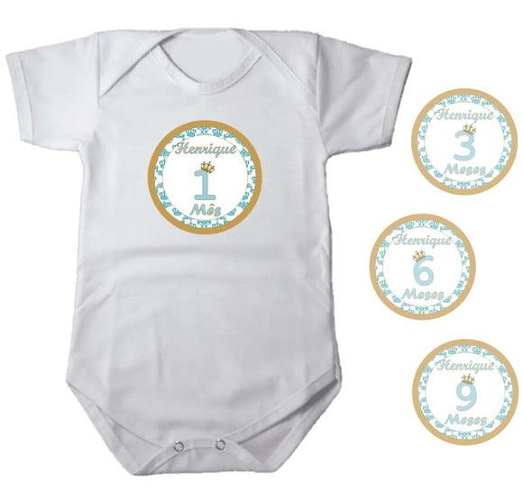 Kit de Adesivo Mêsversário Coroa Principe Nomes