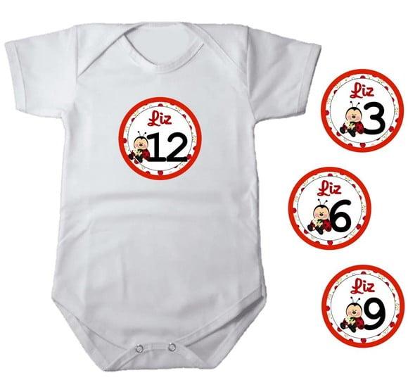 Kit de Adesivo Mesversario Joaninha