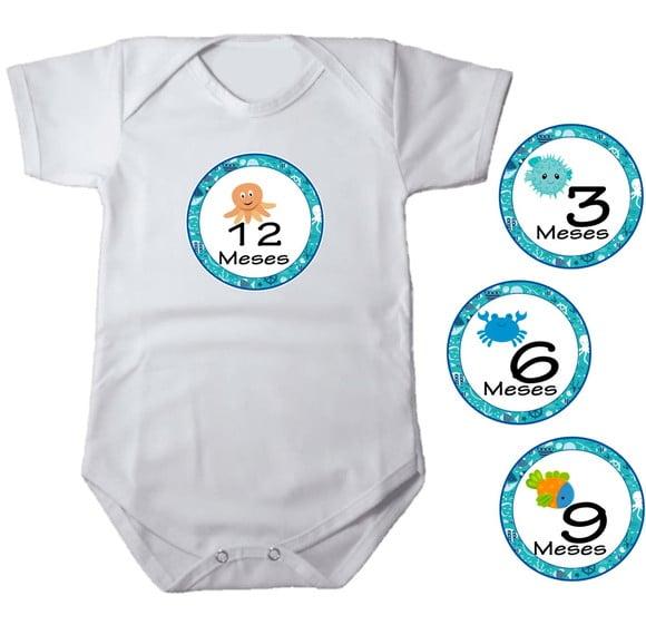 Kit de Adesivo para Body - Mêsversário Fundo do Mar