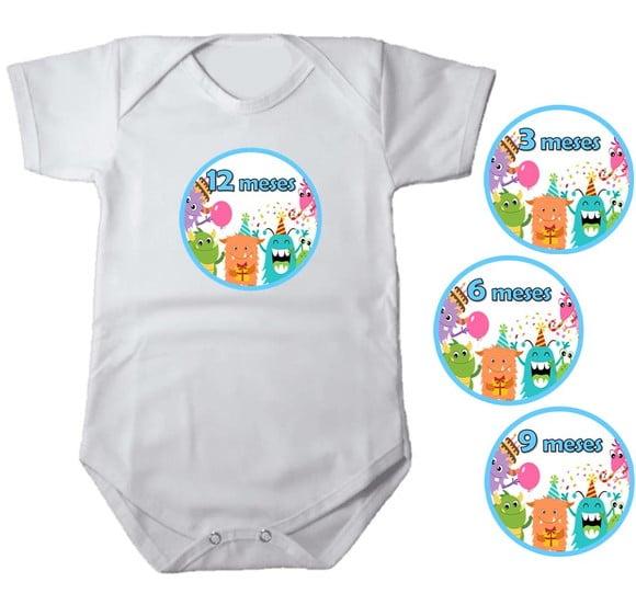 Kit de Adesivo para Body Mesversario Monstrinhos