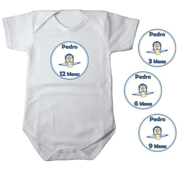 Kit Mesversario Adesivo Ursinho Aviador