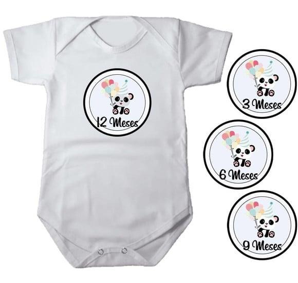 Kit Mêsversario para Body Adesivo Panda sem Nome