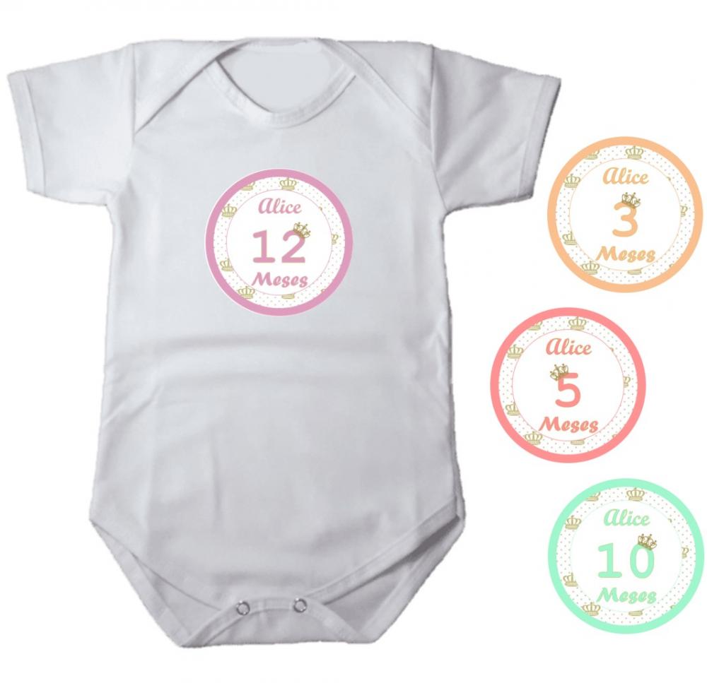 Kit de Adesivo Mesversario Colorido Princesa