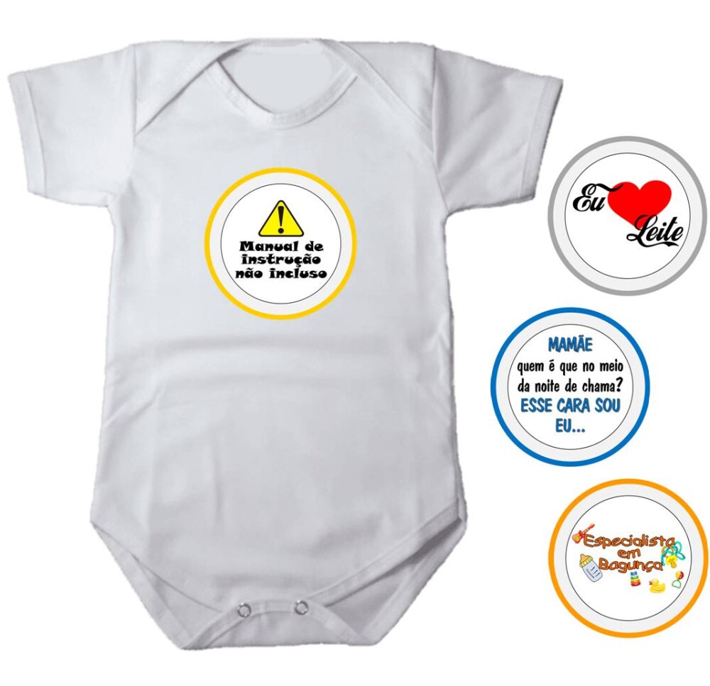 Kit de Adesivo Frases Divertidas para Body - Menino