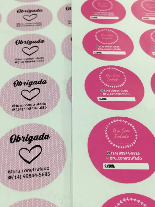 Cartela de Adesivo Personalizado 4 cm - 100 Unid