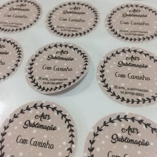 Cartela de Adesivo Personalizado 4 cm - 100 Unid