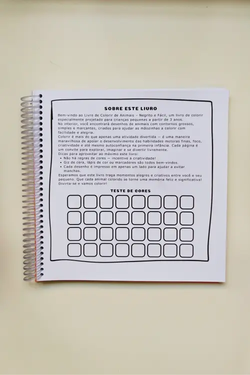 Livro de Colorir Animais - Caderno de Atividades