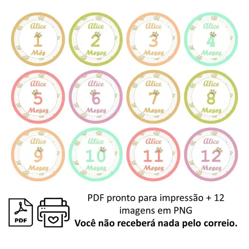 Arquivo Digital Mêsversário Princesa Cores