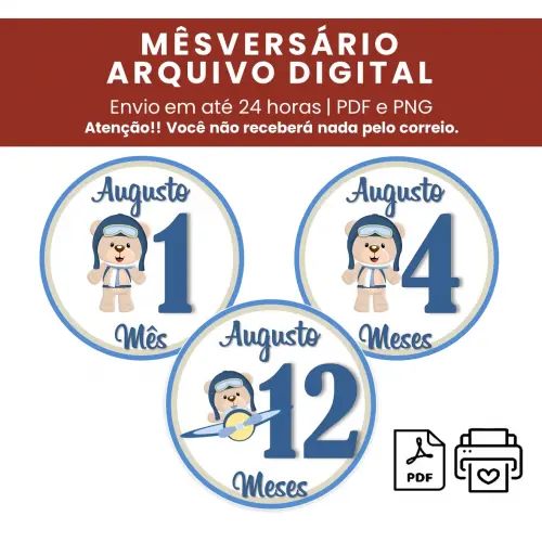 Arquivo Digital Mêsversário Ursinho Aviador