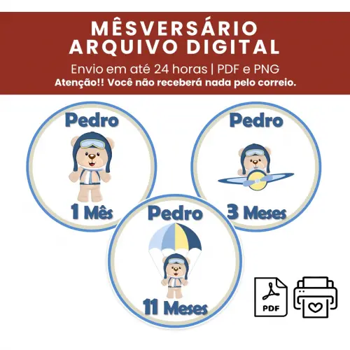 Arquivo Digital Mêsversário Ursinho Aviador