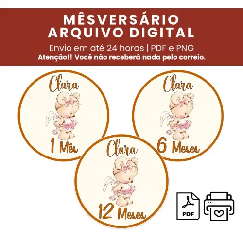 Arquivo Digital Mêsversário Ursinha Fofa