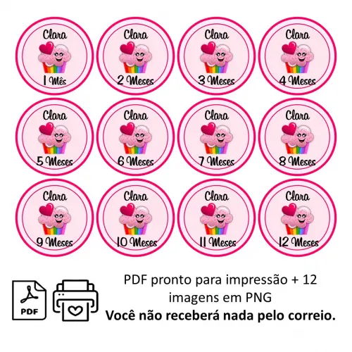 Arquivo Digital Mêsversário Cupcake