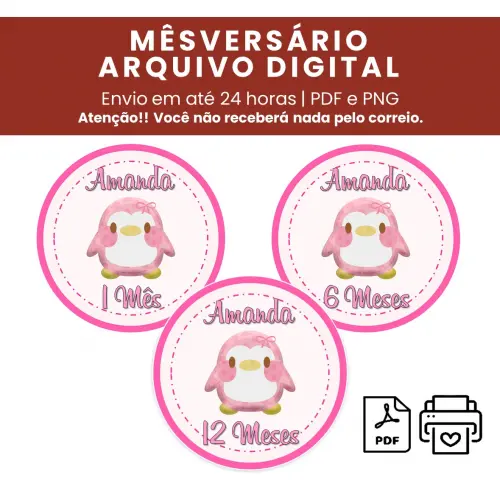 Arquivo Digital Mêsversário Pinguim Rosa