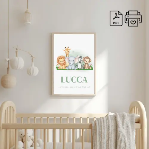 Quadro Significado do Nome Lucca Safari - Arquivo Digital