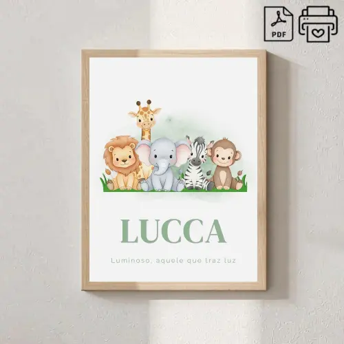 Quadro Significado do Nome Lucca Safari - Arquivo Digital
