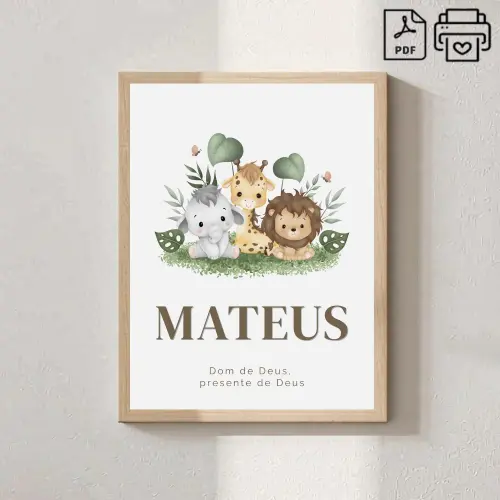 Quadro Significado do Nome Mateus Safari - Arquivo Digital