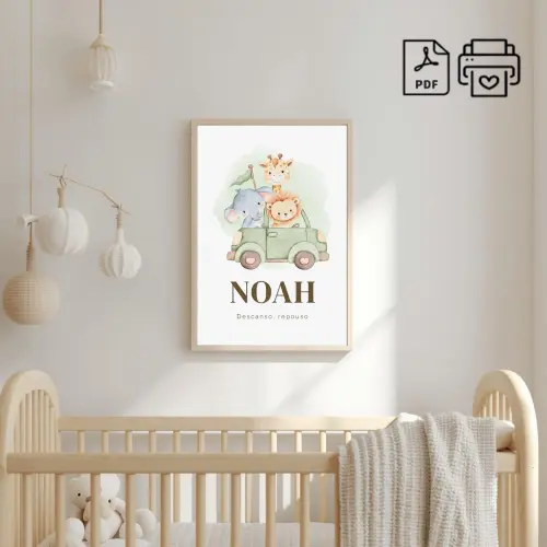 Quadro Significado do Nome Noah Safari - Arquivo Digital