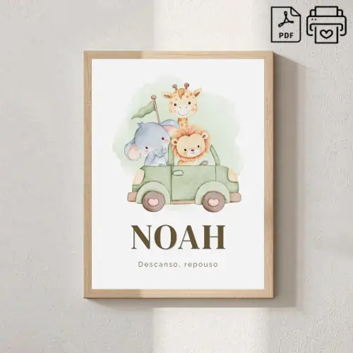 Quadro Significado do Nome Noah Safari - Arquivo Digital
